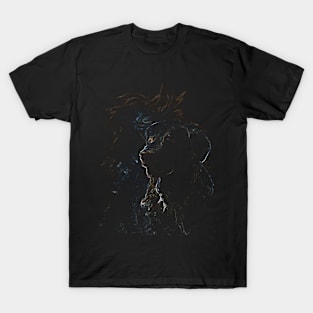 Golden Retriever, Colourful, black shirt T-Shirt